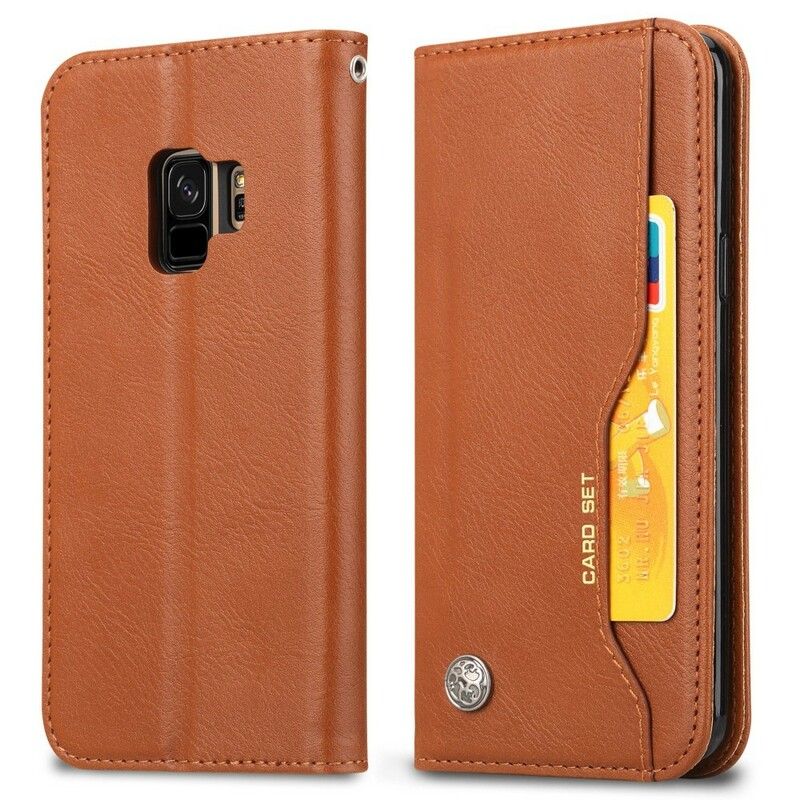 Cover Samsung Galaxy S9 Flip Cover Faux Læder Kortholder