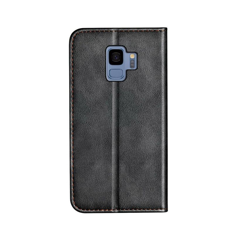 Cover Samsung Galaxy S9 Flip Cover Tofarvet Lædereffekt