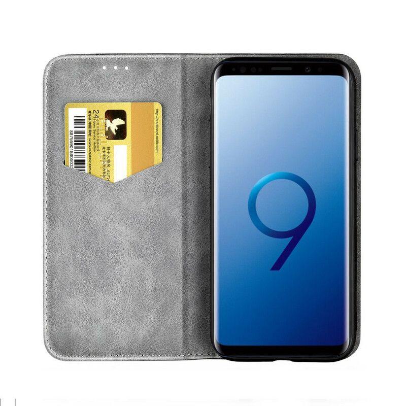 Cover Samsung Galaxy S9 Flip Cover Tofarvet Lædereffekt