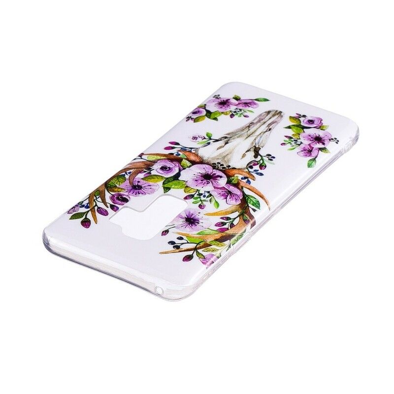 Cover Samsung Galaxy S9 Fluorescerende Blomsterelg