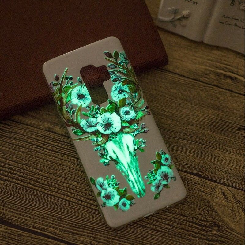 Cover Samsung Galaxy S9 Fluorescerende Blomsterelg