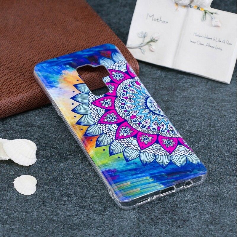 Cover Samsung Galaxy S9 Fluorescerende Farverig Mandala