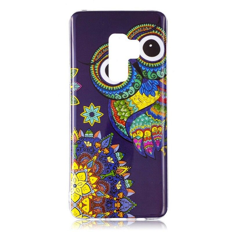 Cover Samsung Galaxy S9 Fluorescerende Ugle Mandala