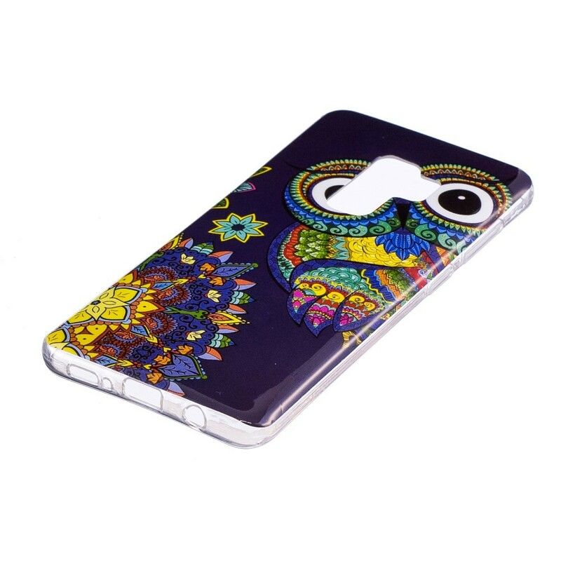 Cover Samsung Galaxy S9 Fluorescerende Ugle Mandala