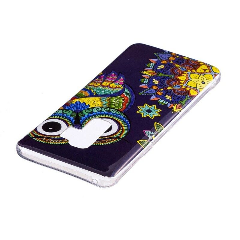 Cover Samsung Galaxy S9 Fluorescerende Ugle Mandala