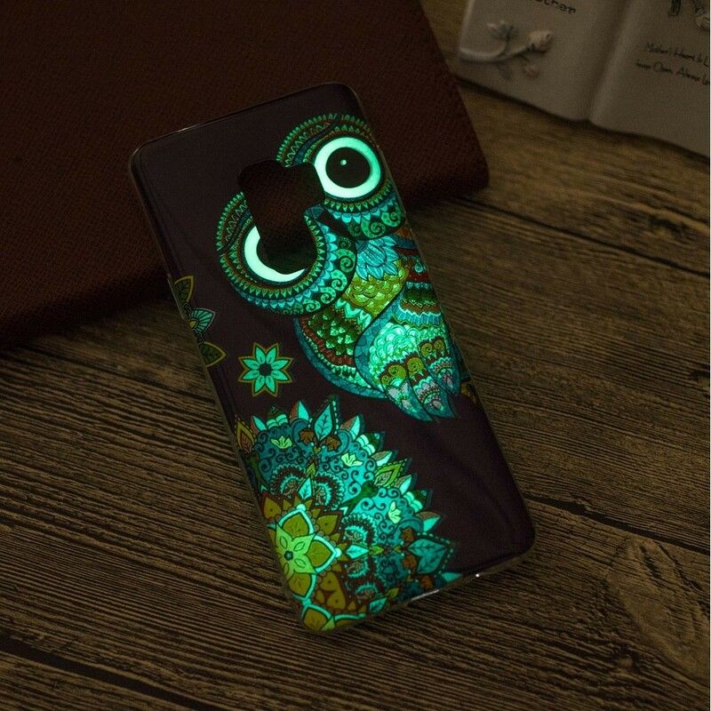 Cover Samsung Galaxy S9 Fluorescerende Ugle Mandala