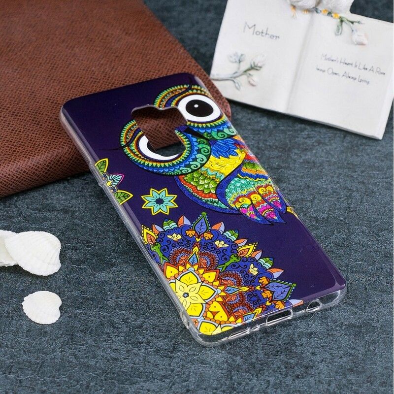 Cover Samsung Galaxy S9 Fluorescerende Ugle Mandala