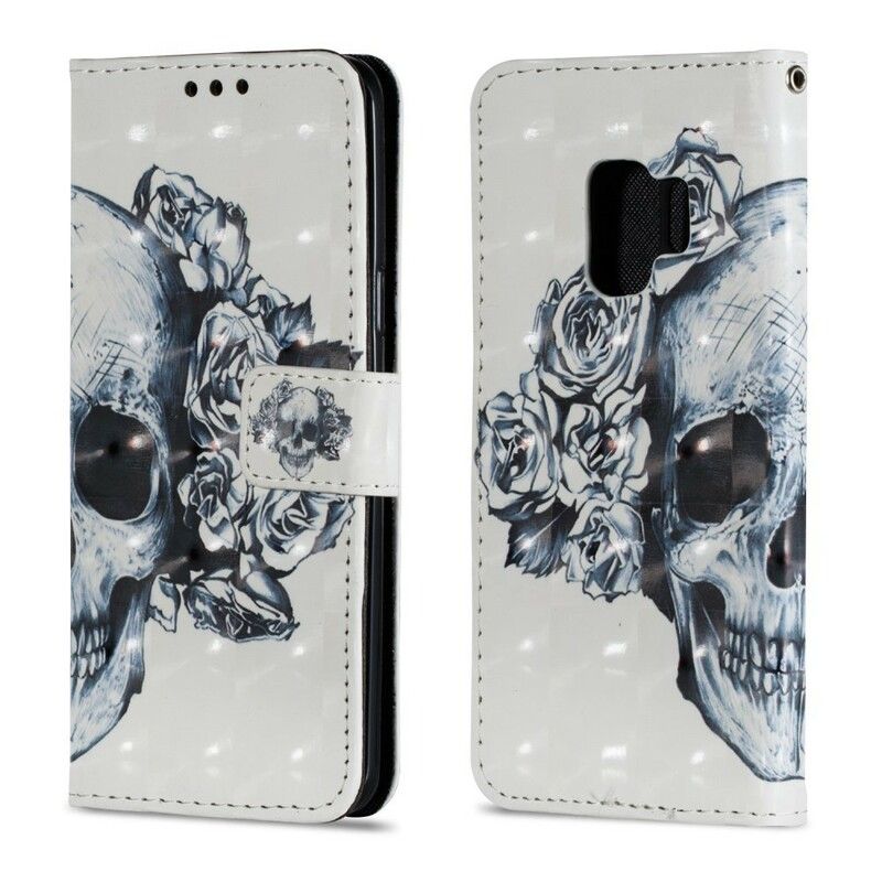 Flip Cover Samsung Galaxy S9 3d Blomsterkraniet