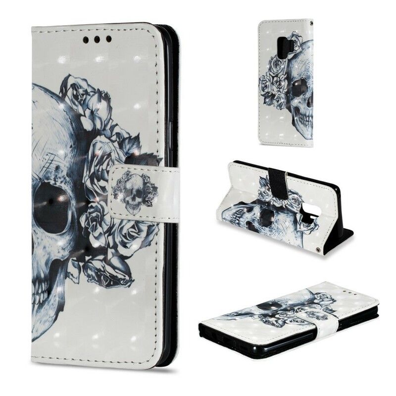 Flip Cover Samsung Galaxy S9 3d Blomsterkraniet