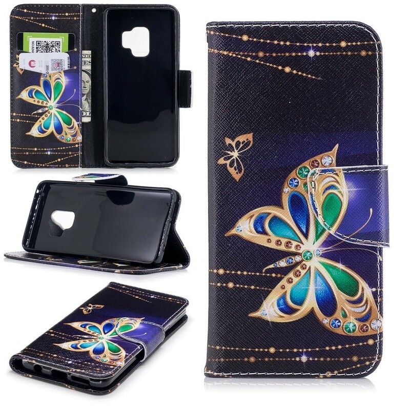 Flip Cover Samsung Galaxy S9 Magisk Sommerfugl