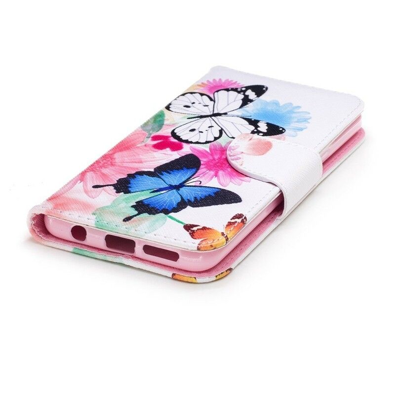 Flip Cover Samsung Galaxy S9 Malede Sommerfugle Og Blomster