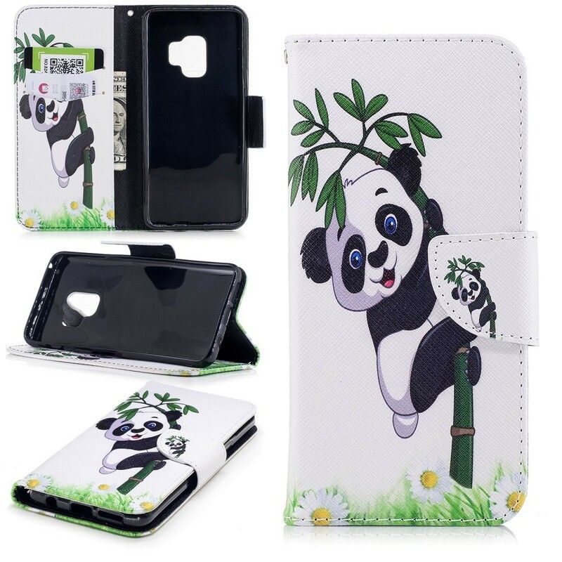 Flip Cover Samsung Galaxy S9 Panda På Bambus