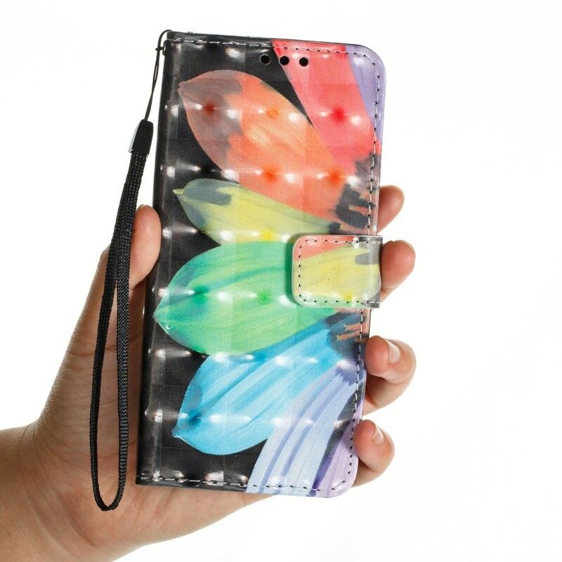 Læder Cover Samsung Galaxy S9 Malet Blomst