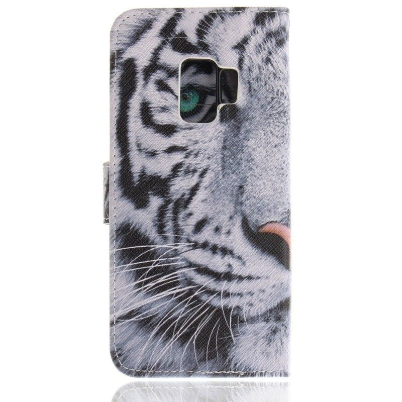 Læder Cover Samsung Galaxy S9 Tigeransigt