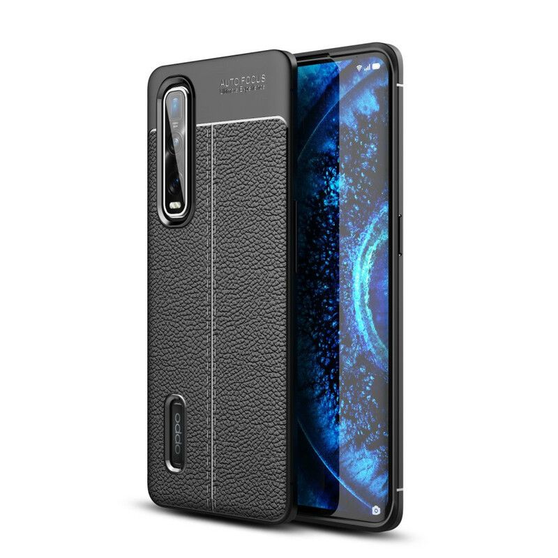 Cover Oppo Find X2 Pro Dobbelt Linje Litchi Lædereffekt