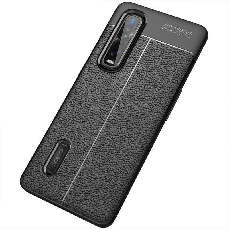 Cover Oppo Find X2 Pro Dobbelt Linje Litchi Lædereffekt