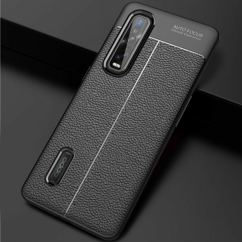 Cover Oppo Find X2 Pro Dobbelt Linje Litchi Lædereffekt