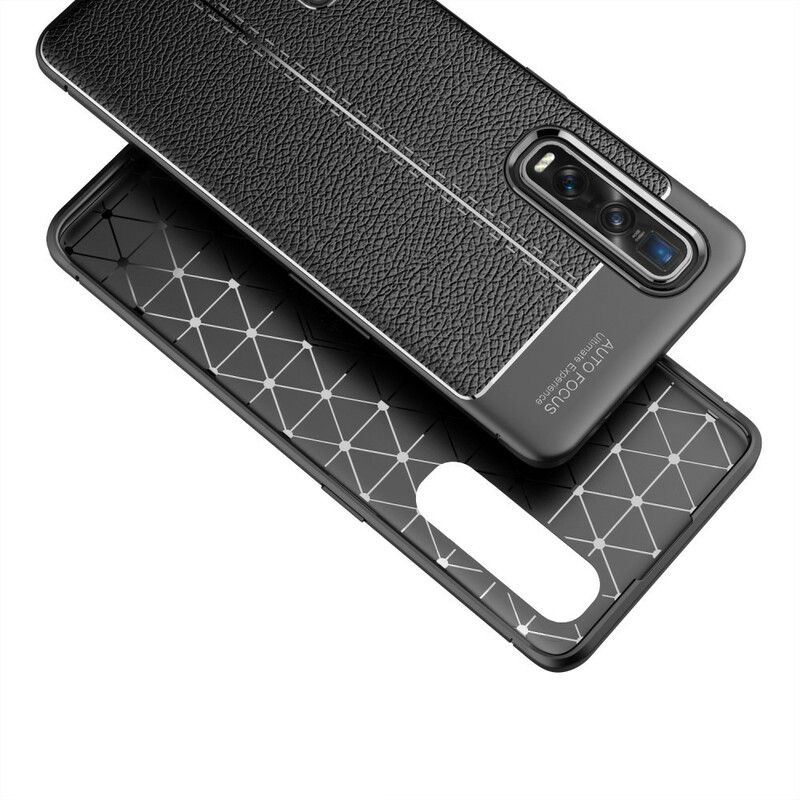 Cover Oppo Find X2 Pro Dobbelt Linje Litchi Lædereffekt