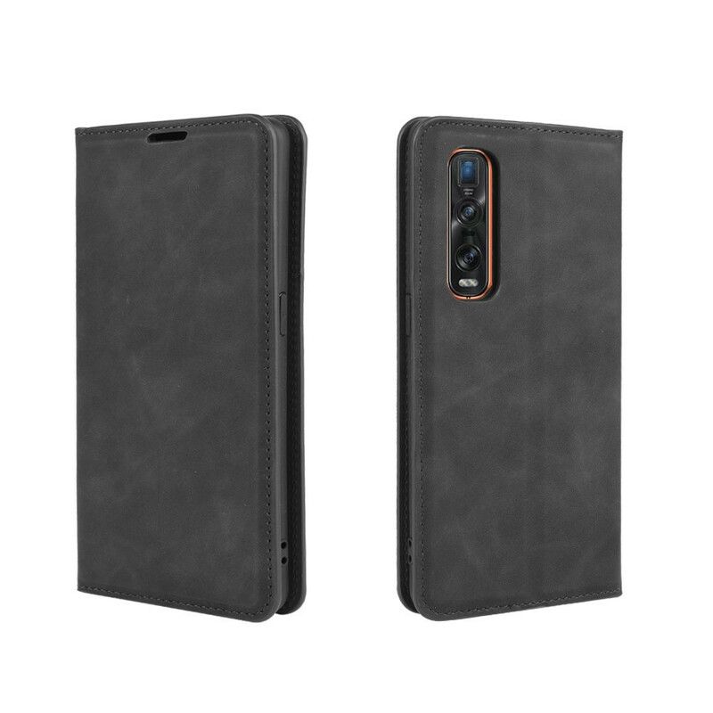 Cover Oppo Find X2 Pro Flip Cover Blødt Lædereffekt