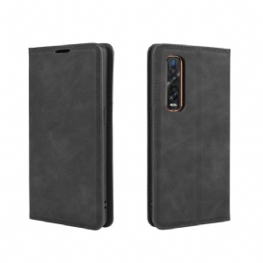 Cover Oppo Find X2 Pro Flip Cover Blødt Lædereffekt