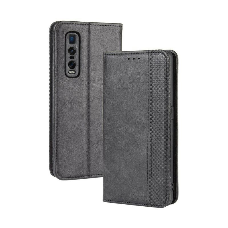 Cover Oppo Find X2 Pro Flip Cover Stylet Vintage Lædereffekt