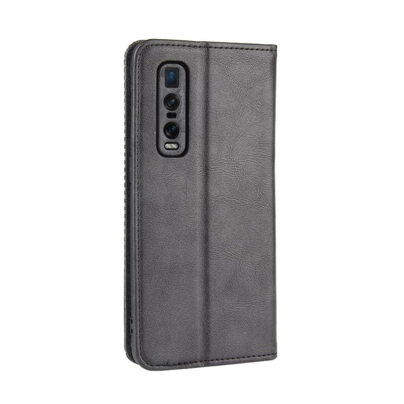 Cover Oppo Find X2 Pro Flip Cover Stylet Vintage Lædereffekt