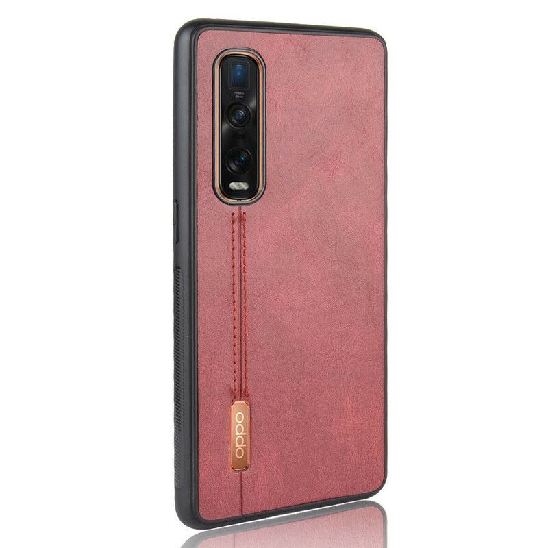 Cover Oppo Find X2 Pro Søm Lædereffekt