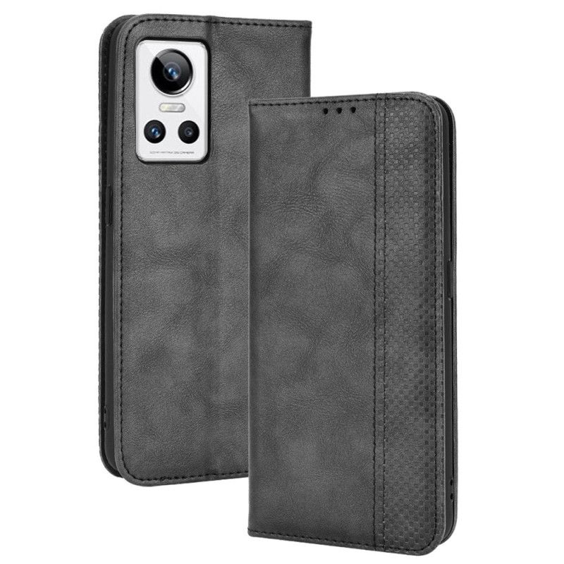 Cover Realme GT Neo 3 Flip Cover Retro Tekstur