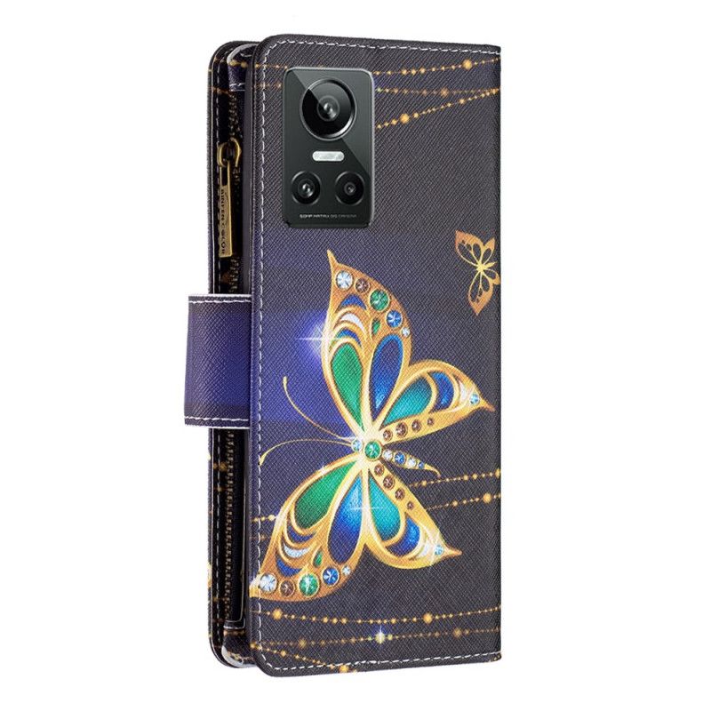 Flip Cover Realme GT Neo 3 Gennemskinnelig Sommerfugl