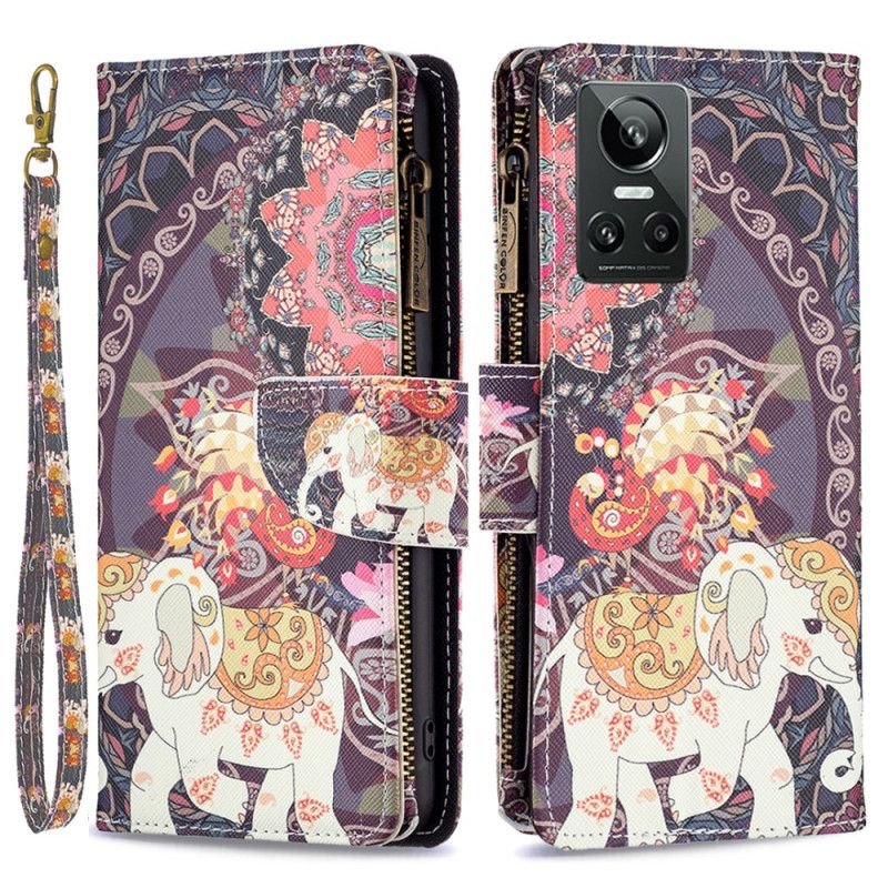 Flip Cover Realme GT Neo 3 Med Snor Thong Indisk Elefant