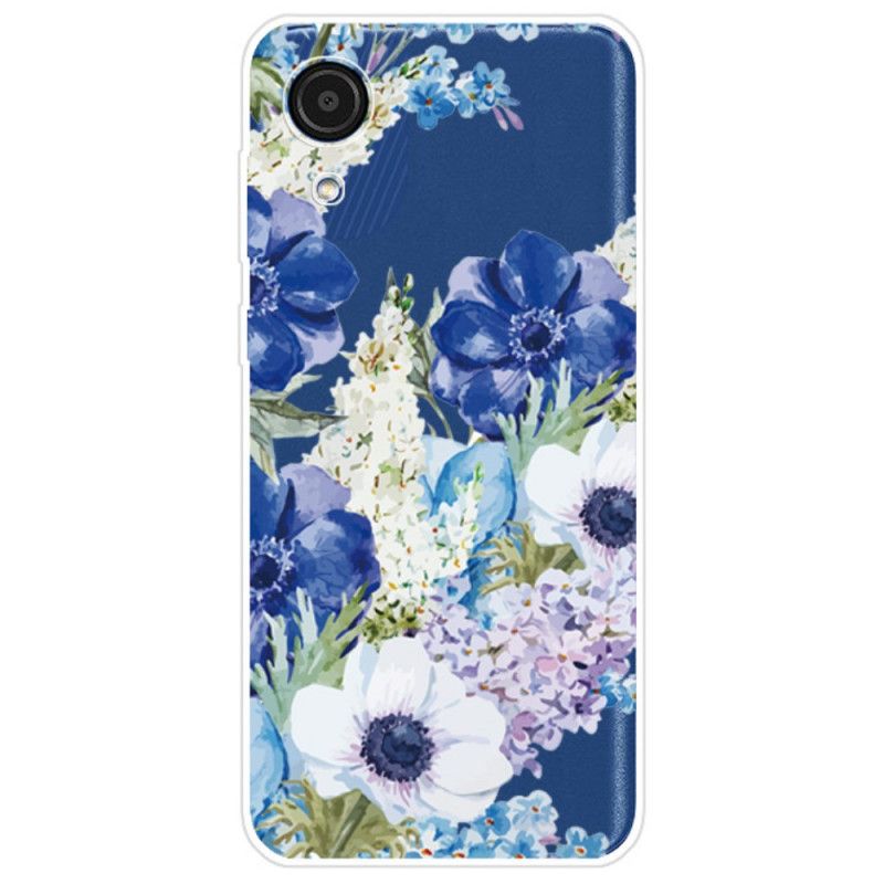 Cover Samsung Galaxy A03 Core Akvarel Blå Blomster