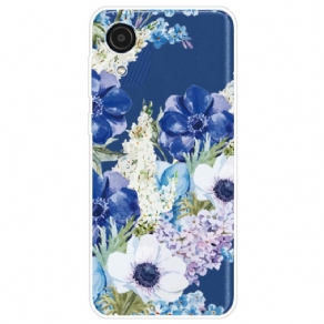 Cover Samsung Galaxy A03 Core Akvarel Blå Blomster