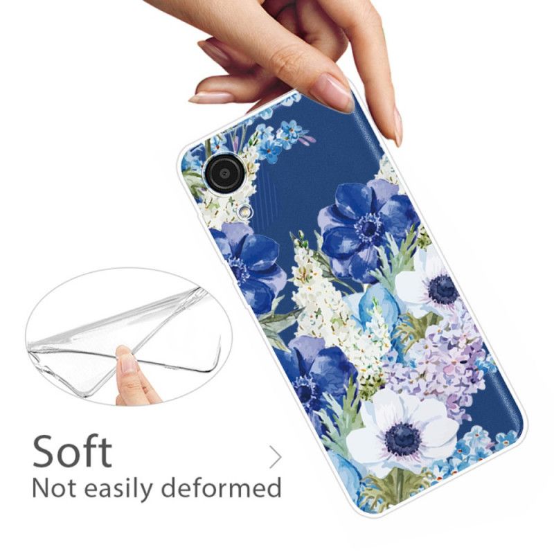 Cover Samsung Galaxy A03 Core Akvarel Blå Blomster