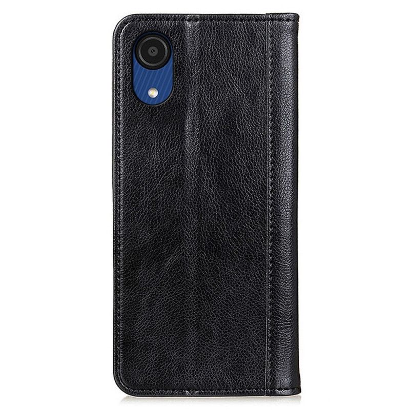 Cover Samsung Galaxy A03 Core Flip Cover Elegance Split Litchi Læder