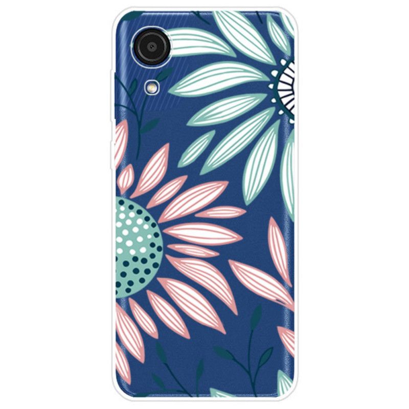 Cover Samsung Galaxy A03 Core En Gennemsigtig Blomst