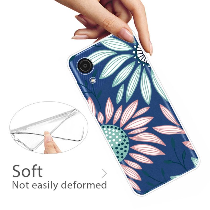 Cover Samsung Galaxy A03 Core En Gennemsigtig Blomst