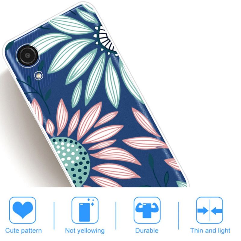 Cover Samsung Galaxy A03 Core En Gennemsigtig Blomst