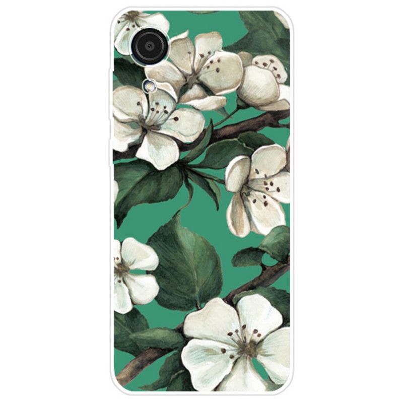 Cover Samsung Galaxy A03 Core Hvide Malede Blomster