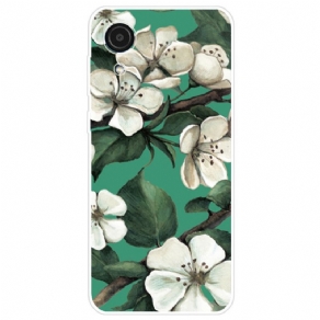 Cover Samsung Galaxy A03 Core Hvide Malede Blomster