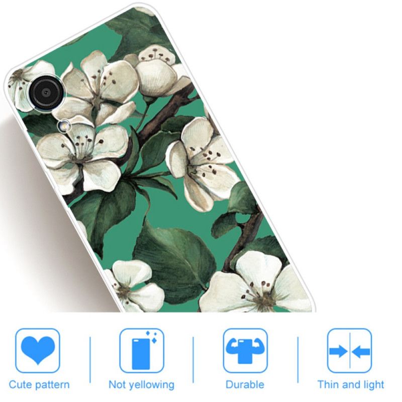 Cover Samsung Galaxy A03 Core Hvide Malede Blomster