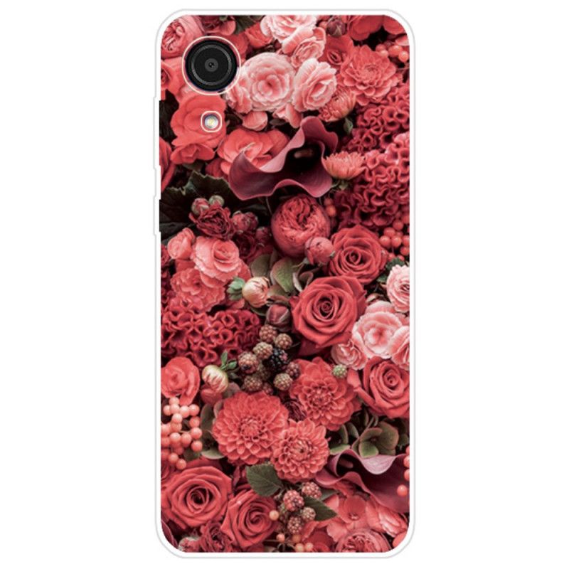 Cover Samsung Galaxy A03 Core Pink Blomster