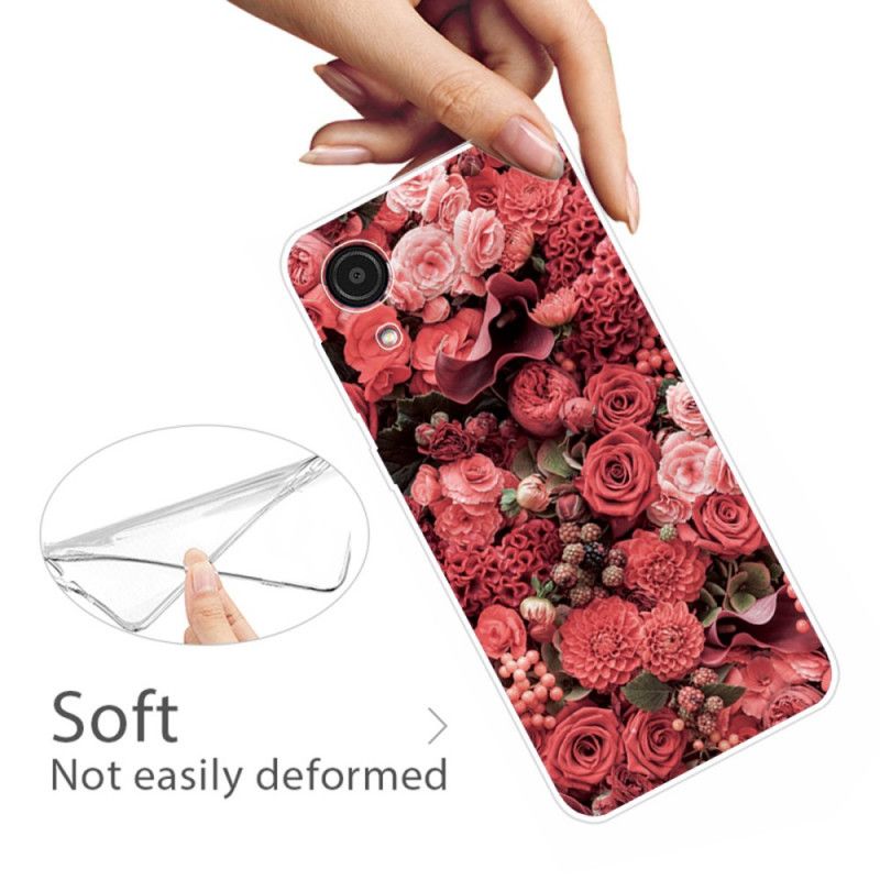 Cover Samsung Galaxy A03 Core Pink Blomster