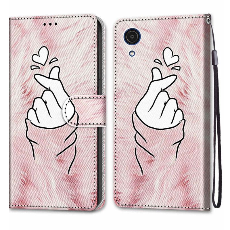 Flip Cover Samsung Galaxy A03 Core Fingerhjerte