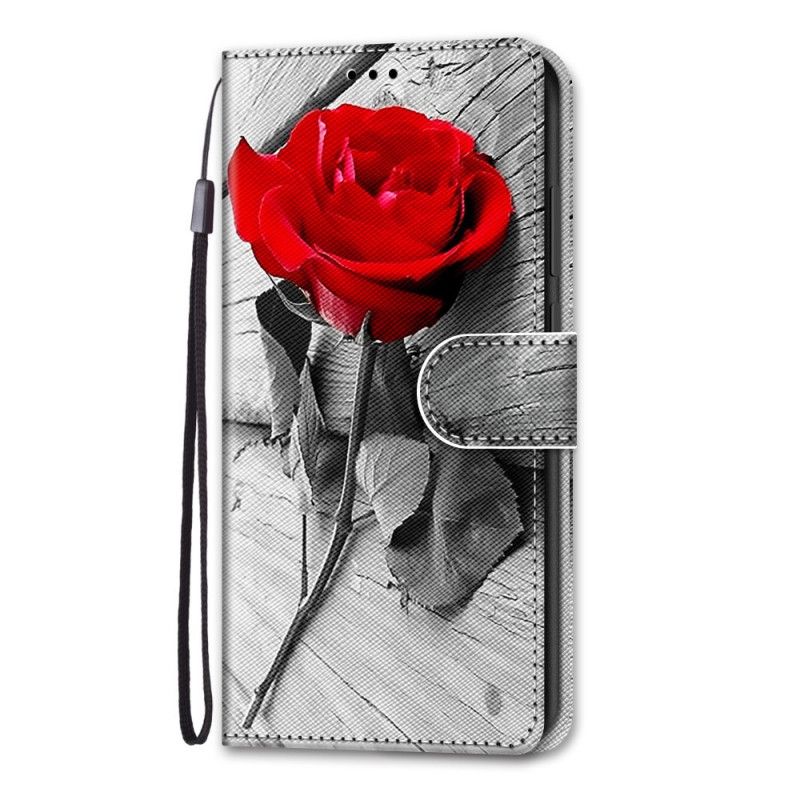 Flip Cover Samsung Galaxy A03 Core Med Snor Romantisk Strappy Rose