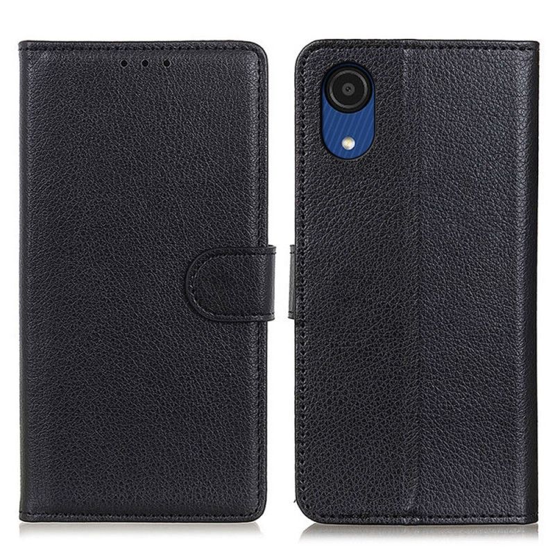 Flip Cover Samsung Galaxy A03 Core Traditionelt Litchi-læder