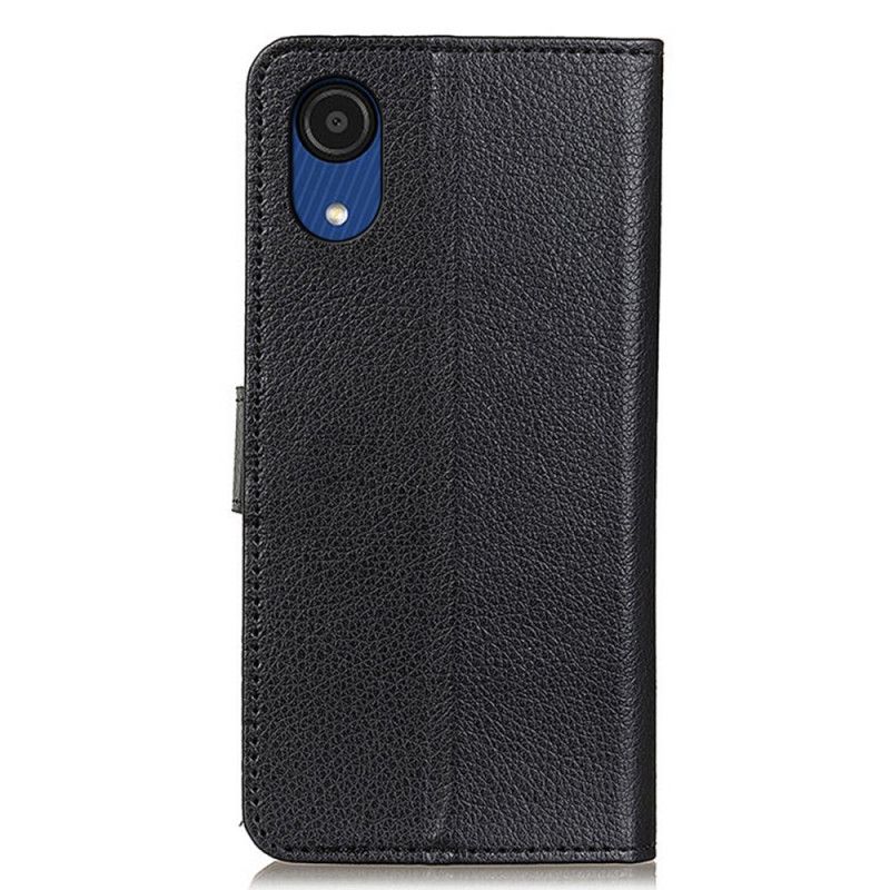 Flip Cover Samsung Galaxy A03 Core Traditionelt Litchi-læder