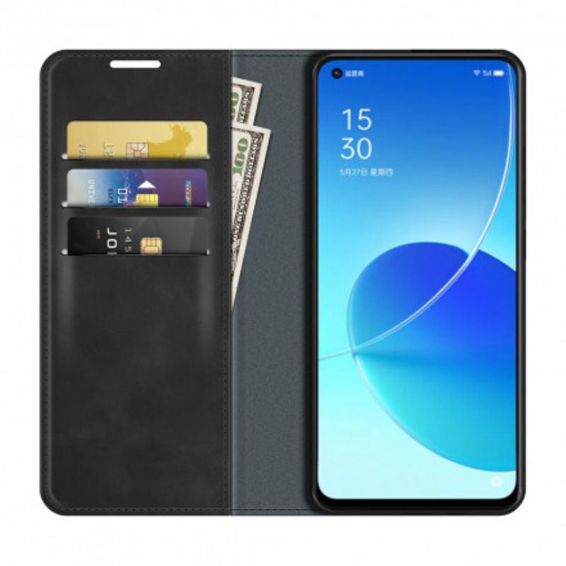 Cover Oppo Reno 6 5G Flip Cover Blødt Lædereffekt