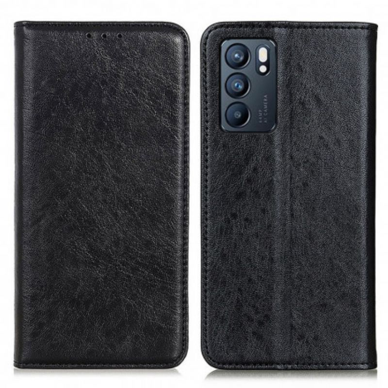 Cover Oppo Reno 6 5G Flip Cover Lædertekstur