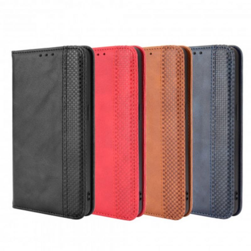 Cover Oppo Reno 6 5G Flip Cover Vintage Stiliseret Lædereffekt