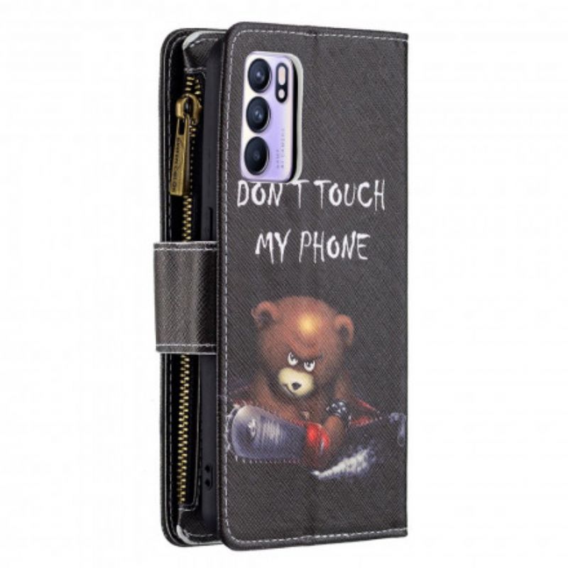 Flip Cover Oppo Reno 6 5G Bear Lynlåslomme